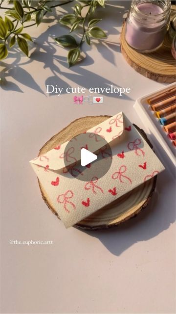 𝑨𝒌𝒔𝒉𝒊𝒕𝒂 𝒎𝒊𝒔𝒉𝒓𝒂🎐 on Instagram: "Diy cute envelope🎀💌  #diy #diyenvelope #valentines #valentine #love #bow #couqette #aesthetic # a e s t het i c #giftideas #giftideas #giftwrapping #envelopes #watercolor #watercolourpainting"