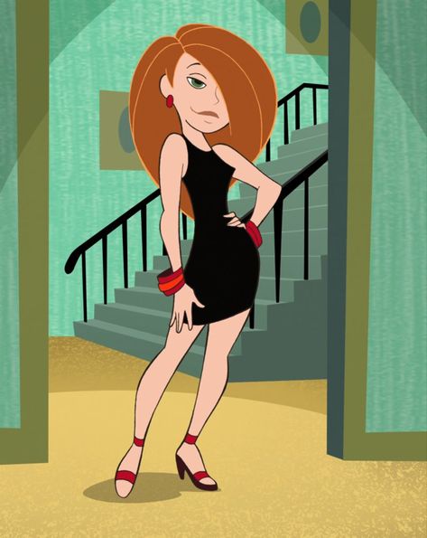 HiRes screenshot from Episode "Emotion Sickness" of 3rd season of cartoon "Kim Possible" Kim Possible in little black dress Kim Possible Outfit, Kim Possible Characters, Kim Possible And Ron, Today Images, Afrique Art, Kim Possible, Disney Art, Girl Cartoon, Cartoon Wallpaper