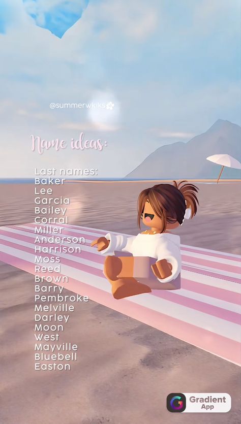 Rp Names Ideas, Rp Names, Brown Hair Roblox, Berry Codes, Preppy Kids, Roblox Games, Rp Ideas, Aesthetic Names, Aesthetic Roblox Royale High Outfits