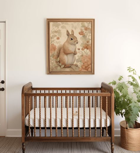 Baseball Nursery Art, Baseball Nursery Theme, Neutral Cottagecore, Baseball Nursery Decor, Cottagecore Nursery, Antique Nursery, Cottagecore Wall Art, Bunny Nursery Art, Spanish Girl