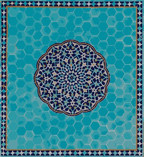 Islamic Mosaic Art, Tiles Hexagon, Islamic Mosaic, Geometric Graphic Design, Islamic Tiles, Turkish Decor, Islamic Patterns, Iranian Art, Geometric Pattern Design