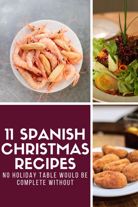 Holiday dinners are a huge deal in Spain, with families lingering around the table enjoying fabulous food, wines, and desserts for hours on end. Bring a touch of Spain home this holiday season with these 11 traditional Spanish Christmas recipes! From appetizers and tapas to main dishes and more, you'll find plenty of seasonal favorites—and as a bonus, they're all pretty easy to make! #Spain #Christmas Spain Food Recipes, Spanish Christmas Food, Spain Christmas, Easy Spanish Recipes, Traditional Christmas Food, Spanish Christmas, Christmas Dinner Menu, Spanish Recipes, Christmas Eve Dinner