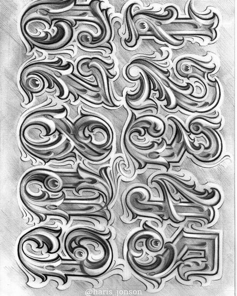 Cool Writing Styles, Tattoo Number Fonts, Lettrage Chicano, Calligraphy Tattoo Fonts, Number Tattoo Fonts, Tattoo Font For Men, Tattoo Lettering Alphabet, California Logo, Tattoo Number