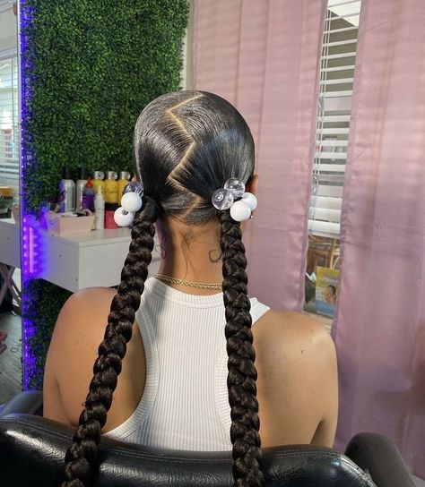 4 Braids Hairstyle, Sleek Braided Ponytail, Two Braid Hairstyles, Sleek Ponytail Hairstyles, Quick Natural Hair Styles, Braided Hairstyles For Teens, Quick Weave Hairstyles, Braids Hairstyles Pictures, Quick Braided Hairstyles