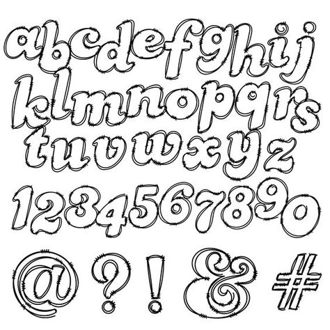 Cute Fonts Alphabet, Letras Cool, Hand Drawn Alphabet, Hand Lettering Alphabet Fonts, Lettering Styles Alphabet, Lettering Guide, Writing Fonts, Doodle Fonts, Tattoo Lettering Fonts