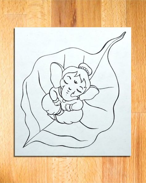 How to Draw Baby Ganesha Sleeping on the Leaf || Bal Ganesha Drawing || Pencil Sketch || ganesh drawing,baby ganesha drawing, how to draw bal ganesha, easy drawing of baby ganesha, ganpati bappa drawing, lord ganesha drawing, bal ganesha pencil sketch, baby ganesha pencil drawing, bal ganesha art videos, pencil sketch for beginners, pencil drawing ideas, art videos, hindu god drawing, drawing of hindu god, vivek art academy. Ganpati Photo For Drawing, Lord Ganesh Drawings Sketches, Bal Ganesh Painting Easy, Pencil Art Drawings Ganesha, Drawing Of Hindu Gods, Bal Ganesh Mandala Art, Ganpati Colour Pencil Drawing, Cute Ganpati Bappa Sketch, Pencil Sketch Ideas For Beginners