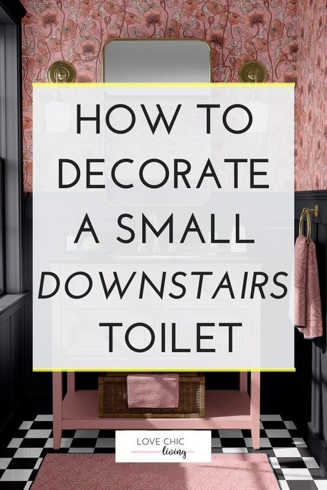 Small Downstairs Toilet Ideas, Cloakroom Toilet Downstairs Loo, Cloakroom Wallpaper, Downstairs Toilet Ideas, Small Toilets, Small Toilet Decor, Bathroom Wallpaper Vintage, Wallpaper Toilet, Bathroom Wallpaper Trends