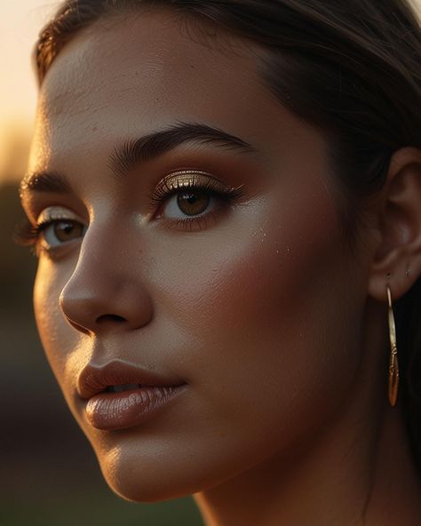 Golden Bronze Makeup Look, Golden Bronze Makeup, Golden Hour Makeup, Bronze Makeup Look, Bronze Palette, Bronze Makeup, Belleza Natural, Come Together, Makeup Trends