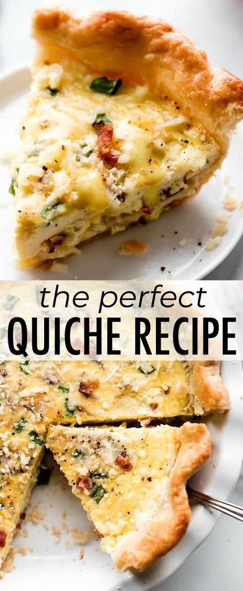 Quiche Feta, Perfect Quiche Recipe, Quiche Chorizo, Homemade Pie Crust, Breakfast Quiche Recipes, Quiche Recipes Easy, Quiche Recipe, Crustless Quiche, Diet Vegetarian