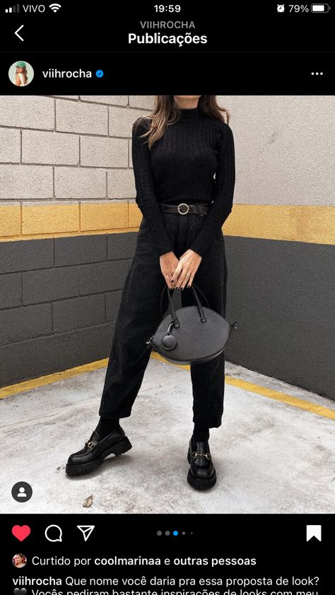 Moccasin Outfits Women, Mokasin Outfit, All Black Outfit With Loafers, Loafer Outfits Women Winter, Work Outfits With Mules Flats, Chunky Black Loafers Outfit Work, Mokasinke Outfit, Moccasins Outfit Winter, Loafer Work Outfits Women