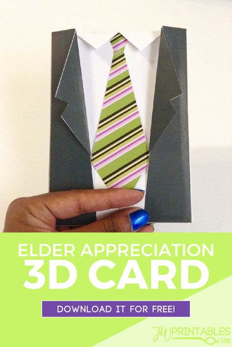 3D JW Elder Appreciation Card | JW Printables Jw Congregation Party Ideas, Elder Gift Idea, Jw Family Worship Ideas Kids, Congregation Gifts, Pioneer Party, Family Worship Night, Worshiping God, Jw Printables, Elderly Gift