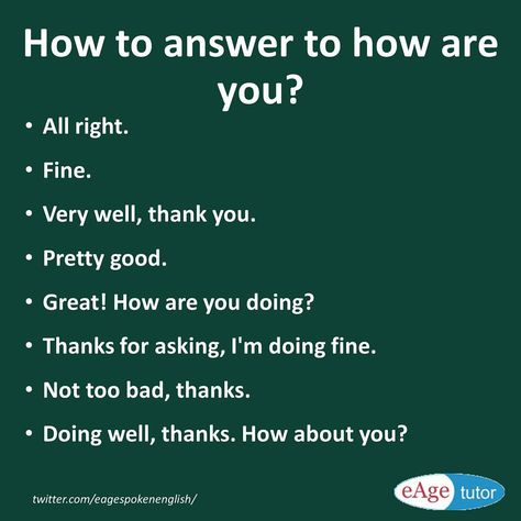 How to respond to how are you conversation starters? Learn different ways to answer how are you. #learnenglish #conversationstarters #howtorespondtohowareyou #howareyou #eagespokenenglish Tatabahasa Inggeris, English Conversation Learning, Materi Bahasa Inggris, English Learning Spoken, Conversational English, Learn English Grammar, Good Vocabulary Words, Good Vocabulary, English Language Teaching