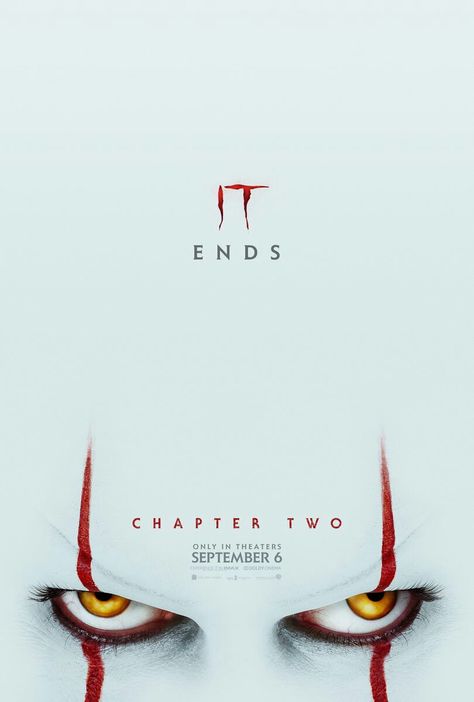 New official poster for IT: CHAPTER TWO (2019) - Dir. Andy Muschietti. Coming September 06th. #itchaptertwo #itchapter2 #movieposter #it #jessicachastain #billskarsgard #billhader #jamesmcavoy #creepy #scary #stephenking #pennywise #terror  #pennywisetheclown #gore #losersclub #horror #horrormovie #clown #evilclown #itfandom #PopCulture #Geek #Movies #Filmes #cinema #OsFilmesdoKacic Es Pennywise, It Chapter Two, Xavier Dolan, Zombie Land, Jay Ryan, Bill Hader, I Love Cinema, Evil Clowns, Bill Skarsgard