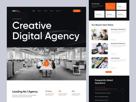 Agency Website Inspiration, Modern Landing Page, Creative Agency Website, Marketing Agency Website, Uiux Design, Agency Website Design, Modern Website Design, Agency Website, Webpage Design