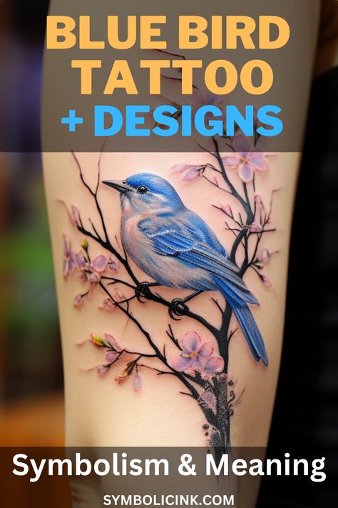 Blue Bird Tattoos Meaning Bird And Flower Tattoos For Women, Indigo Bunting Tattoo, Blue Bird Tattoo Men, Bird Cover Up Tattoos For Women, Meaningful Bird Tattoos, Bluebird Tattoos For Women, Birds And Butterflies Tattoo, Small Blue Bird Tattoo, Small Blue Jay Tattoo