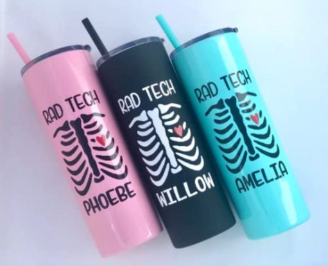 PRICES MAY VARY. Customizable: Get your personalized tumbler by pressing the Customize Now Great for any nurse or doctor An impression that lasts: Stand out with a custom tumbler that has their unique spelling and favorite colors! Each tumbler is made with permanent outdoor adhesive vinyl that will last for 6 plus years when hand washed Stainless Steel: Keeps drink cold or hot : copper vacuum insulation keeps drinks cold for 24 hours or hot for 12 hours 20 oz stainless steel personalized tumbler Xray Tech Gifts, Radiologist Gifts, Rad Tech Week, X Ray Tech, Radiology Tech, Radiology Technologist, Student Teacher Gifts, Tech Week, Xray Tech