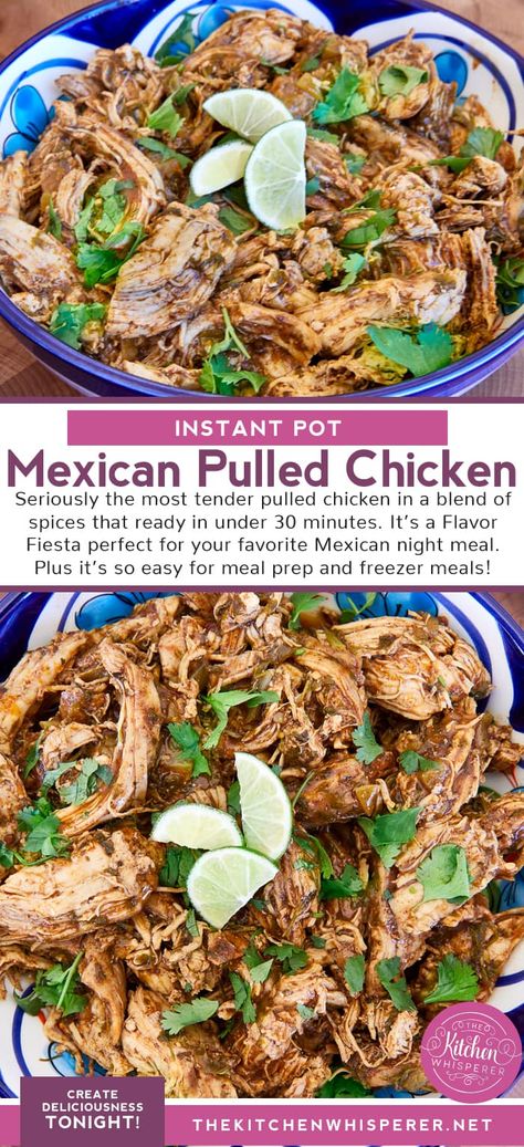 Freezer Shredded Chicken, Mexican Pulled Chicken, Mexican Chicken Breast, Pulled Chicken Tacos, Instant Pot Mexican, Chicken Mexican, Shredded Chicken Crockpot, Edible Ideas, Mexican Shredded Chicken