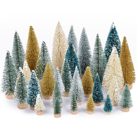 PRICES MAY VARY. ❉🎄30Pcs Mini Christmas Tree Ornaments:The mini decorative tree with sturdy wooden bases, they are a wonderful ideal for creating a festive atmosphere and highlighting the party theme. ❉🎄Winter Decor: These snowing Christmas trees are suitable for any small display, especially for winter and the upcoming holidays, make a beautiful mini forest for yourself in winter, great for winter themed assemblage ❉🎄DIY Creative Crafts :Mini artificial Christmas tree is cute miniature Chris Christmas Table Top Decor, Trees For Christmas, Christmas Table Top, Winter Party Themes, Mini Christmas Trees, Christmas Tree Pictures, Christmas Tree With Snow, Winter Ornaments, Bottle Brush Christmas Trees