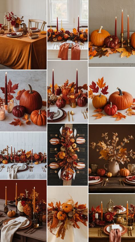 12 Stunning Thanksgiving Table Decorations That Will Wow Your Guests (And Are Super Easy to Make!) Autumn Table Setting Ideas, Thanksgiving Gift Basket, Simple Thanksgiving Table Decor, Cozy Candlelight, Edible Centerpieces, Fruit Centerpieces, Mason Jar Lanterns, Fall Centerpieces, Holidays Ideas