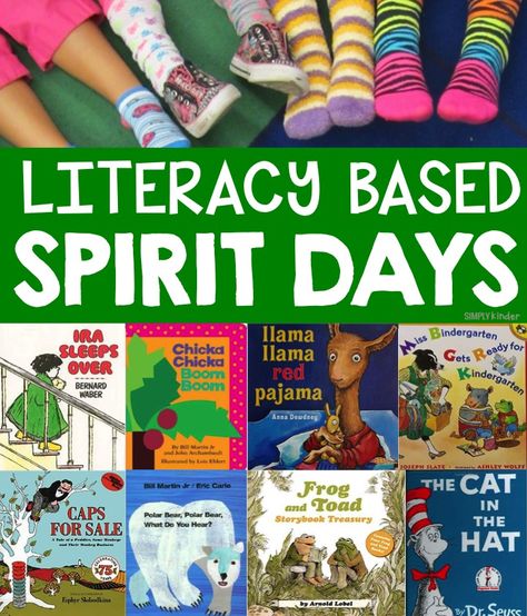 A gigantic list of spirit day ideas including literacy spirit days! Literacy Enrichment Activities, Reading Dress Up Days, Reading Spirit Week, Elementary Theme Days, Fall Literacy Night, Read Across America Theme Days, Literacy Week Ideas, Read A Thon Ideas, Ar Incentives