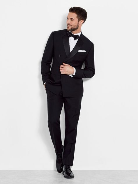 Wedding Suits Men Black Tuxedos, Black Tuxedo Shirt, Black Tuxedo Wedding, Jack Turner, Black Tuxedos, Men's Tuxedo Wedding, Wedding Suits Men Black, Groom And Groomsmen Suits, Double Breasted Tuxedo