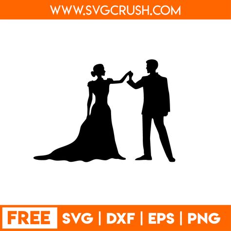 Silhouette Cameo Wedding Projects, Bride And Groom Silhouette Svg Free, Wedding Svg Free, Free Wedding Svg Files For Cricut, Wedding Svg Files Free, Wedding Craft Ideas, Cricket Maker, Bride And Groom Silhouette, 3d Svg Files