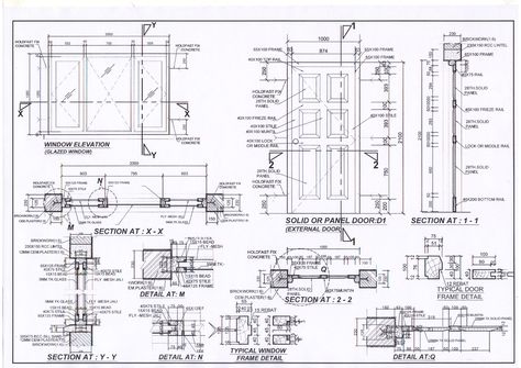 Door Detail Drawing Architecture, Door Drawing, Building Components, Window Drawing, Typographic Logo Design, Interior Architecture Drawing, Joinery Design, Window Detail, Technical Design