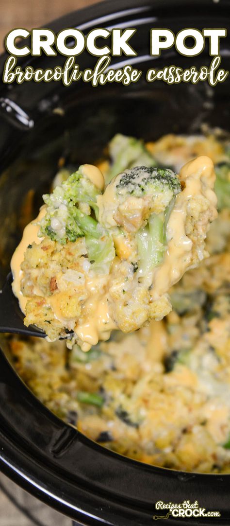 Crock Pot Broccoli Cheese Casserole is a delicious side dish slow cooker recipe perfect for holidays, potlucks or a special weeknight treat for family dinner! Crock Pot Broccoli, Casserole Broccoli, Broccoli Cheese Casserole Recipe, Casserole Crockpot, Dinner Crockpot, Cheese Casserole Recipes, Broccoli Cheese Casserole, Pot Recipes Healthy, Pot Recipes Easy