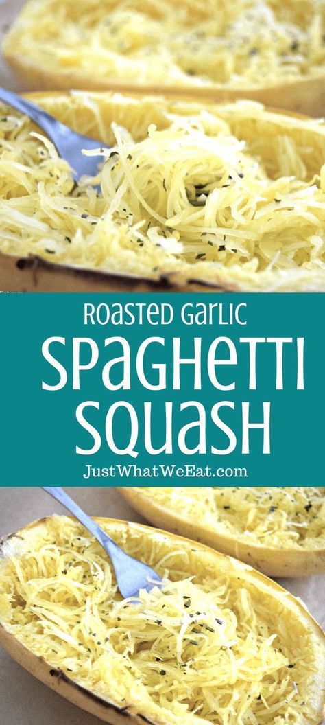 Roasted Garlic Spaghetti Squash, Roasted Garlic Spaghetti, Garlic Spaghetti Squash, Gluten Free Dairy Free Snacks, Beans And Vegetables, Roasted Spaghetti Squash, Garlic Spaghetti, How To Make Spaghetti, Dairy Free Snacks