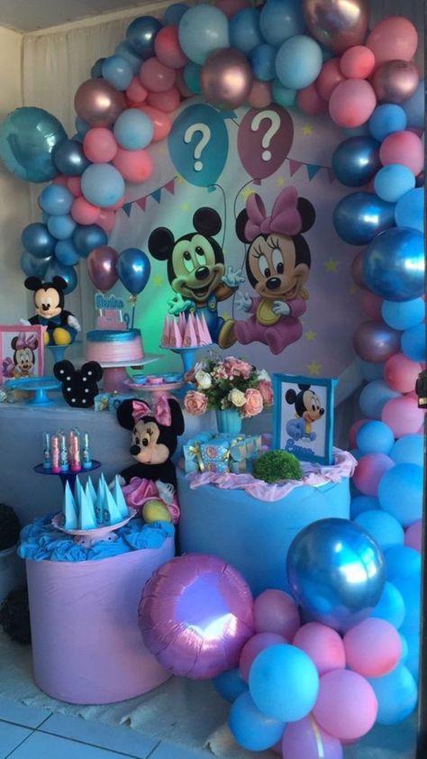 Gender Reveal Theme Ideas Creative, Quick And Easy Gender Reveal Ideas, Mickey And Minnie Gender Reveal Ideas, Unique Gender Reveal Ideas Themes, Gender Reveal Ideas For Party Theme Disney, 12 Week Ultrasound Gender, Minnie Mouse Gender Reveal, Gender Reveal Themes For Party, Gender Reveal Ideas Black People