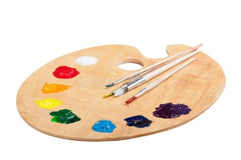 Wooden palette with paint on white. Classical palette withl paint and paintbrush , #ad, #paint, #palette, #Wooden, #white, #paintbrushes #ad Blueberry Character, Art Terminology, Paint Pallete, Architecture Schools, Artist Palettes, Paint Pallet, Certificate Background, Pearl Crafts, Painting Palette