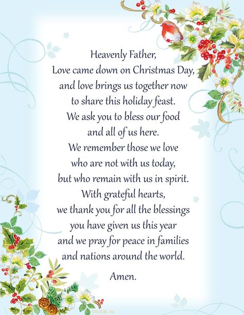 holiday prayer Christmas Dinner Blessing, Christmas Grace Before Meal, Christmas Dinner Blessing Prayer, Christmas Prayers For Dinner, Christmas Prayer Family, Dinner Blessing Prayer, Christmas Blessings Prayer, Christmas Dinner Quotes, Christmas Dinner Prayer