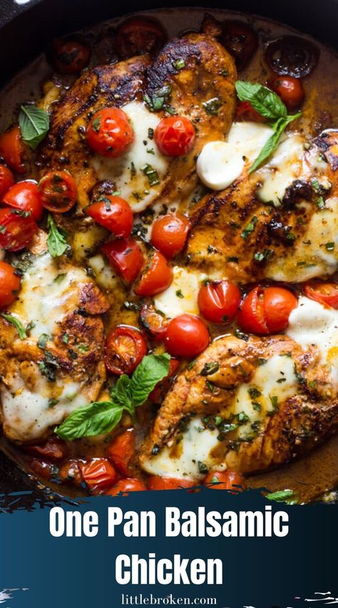 One Pan Balsamic Chicken, Balsamic Chicken Recipes, Mediterranean Diet Recipes Dinners, Easy Mediterranean Diet Recipes, Balsamic Chicken, Chicken Main Dishes, Chicken Dishes Recipes, One Pan, Poultry Recipes