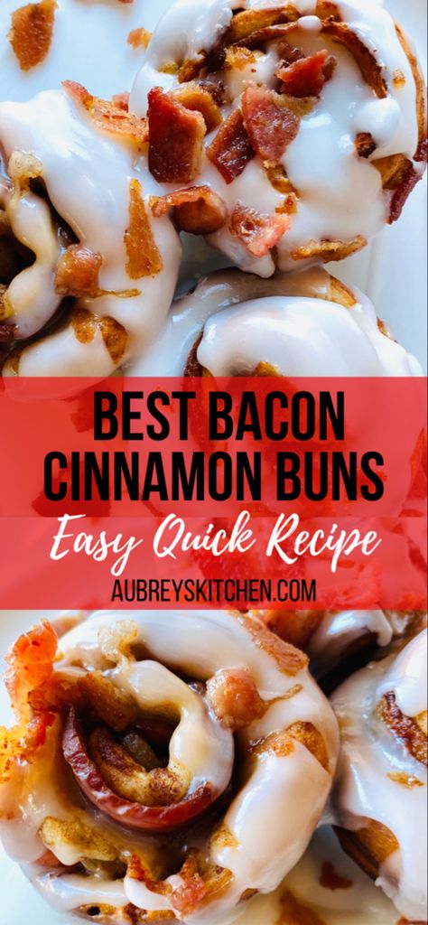 Maple Bacon Cinnamon Rolls, Bacon Cinnamon Rolls, Cinnabon Rolls, Pillsbury Cinnamon Rolls, Cinnamon Roll Bake, Cinnamon Rolls Easy, Sunday Dinners, Breakfast Recipes Sweet, Easy Bacon