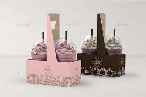 To Go Drinks Packaging, Iced Coffee Packaging Ideas, Cute Drink Packaging, Coffee Drink Packaging, Milkshake Packaging Design, Milkshake Packaging, Take Out Packaging, Coffee Package Design, Coffee Cup Takeaway