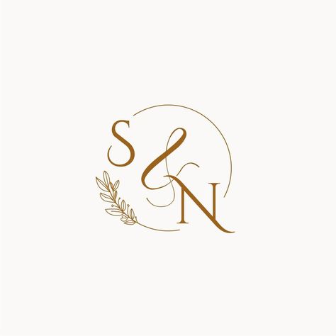 SN initial wedding monogram logo Baby Poster Design, Monogram Logo Letters, N Logo Design, Engagement Invitation Cards, Unique Logos, Wedding Logo Monogram, Aesthetic Captions, Wedding Logo Design, Wedding Planning Decor