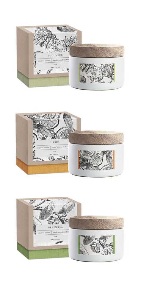 Soy Candles Packaging, Desain Merek, Packaging Concept, Tea Packaging Design, Cosmetic Packaging Design, Tea Design, Candle Packaging, Cosmetic Design, Graphic Design Packaging