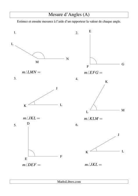 La fiche d'exercices de maths Mesure d'angles entre 0° et 180° (intervalles de 30°) (A) de la page dédiée aux Fiches d'Exercices sur la Mesure de MathsLibres.com. Les Angles, Math For Kids, Line Chart, Jade, Quick Saves