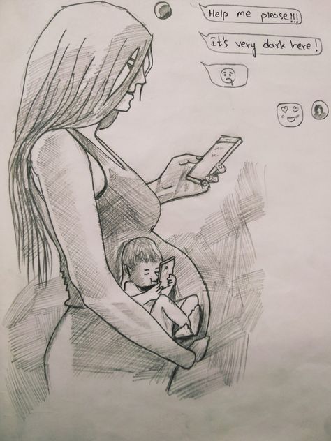 Love between mother and 👶baby👶 Mother Baby Sketch, Mother's Day Sketch, Stomach Drawing, Mother And Daughter Drawing, Rainy Day Drawing, Draw Show, Pen Sketches, Mother Feeding, Baby Sketch