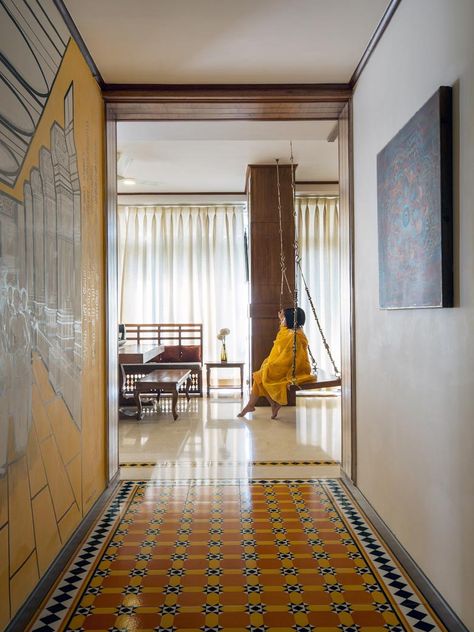 This home in North India celebrates all things South Indian | Goodhomes.co.in Kerala Architecture, Indian Interiors, Indian Home Design, Design Moodboard, Design Palette, Indian Homes, Indian Home, Architectural Digest, Decoration Design