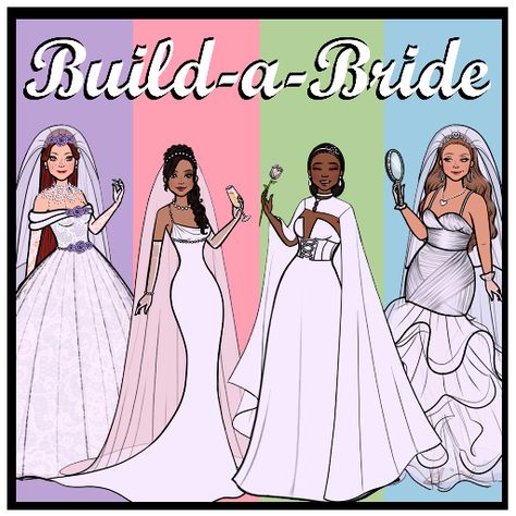 Welcome to Build-a-Bride workshop! Choose from an assortment of faces, bridal hairstyles, and 4 DIFFERENT BODY SHAPES (use the color buttons to switch betw... Wedding Dress Maker, Playing Hard To Get, Matching Pfps Cute, Build An Outfit, Pic Crew, Dress Creator, Website Maker, Bride Game, Dress Maker