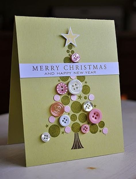 Button Greeting Cards Part 2: 14 More Ideas for Handmade Homemade Card Making | HubPages Magazine Paper Crafts, Button Christmas Cards, Boxed Holiday Cards, Paper Crafts Magazine, Bingo Cards Printable, Christmas Buttons, Handmade Christmas Crafts, Homemade Christmas Cards, Personalised Christmas Cards