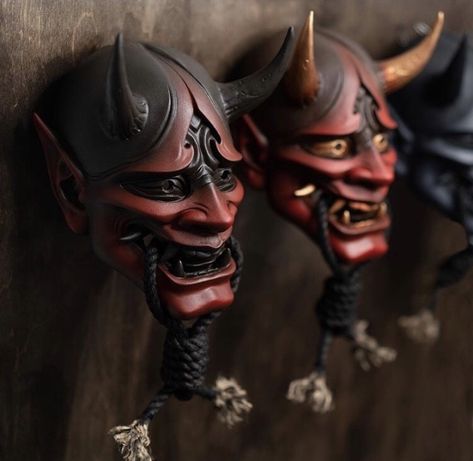 Mascara Hannya, Hannya Maske, Mascara Oni, Japanese Hannya Mask, Japanese Oni Mask, Creepy Masks, Japanese Oni, Noh Mask, Samurai Artwork