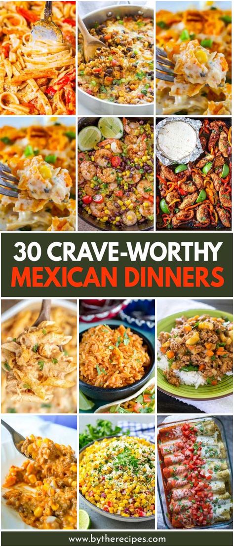 30 Crave-Worthy Mexican Dinners Mexican Monday Dinners, Stretch Meals, Mexican Dinner Ideas, Meals Mexican, Easy Mexican Dishes, Dinner Mexican, Mexican Dinners, Shrimp Corn, Mexican Food Dishes