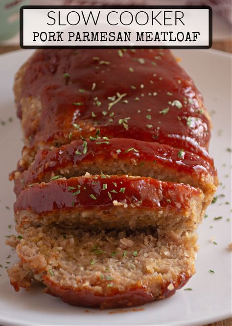 Ground Pork Meatloaf, Slow Cooker Turkey Meatloaf, Parmesan Meatloaf, Pork Meatloaf, Ground Turkey Meatloaf, Crockpot Meatloaf Recipes, Turkey Meatloaf Recipe, Slow Cooker Meat, Recipes With Parmesan Cheese