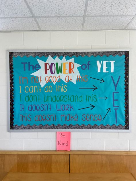 Growth Mindset Door Decorations, Social Emotional Bulletin Board Ideas High School, Growth Mindset Bulletin Board Middle School, The Power Of Yet Bulletin Board Ideas, Social Emotional Learning Bulletin Board Ideas Elementary, Power Of Yet Bulletin Board, Social Emotional Bulletin Board Ideas Elementary, Social Emotional Learning Classroom Decor, Social Work Bulletin Board