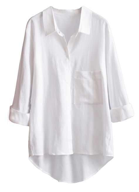 PRICES MAY VARY. Cotton linen blouses plus size boyfriend shirts for women ，One chest pockets, unique raw edge design, great for Spring, Summer, Autumn V neck t shirt for women,button down sweatshirts,cuffed sleeve blouses with pockets,loose fitted,casual pullover top Occasions: casual, holiday, vacation, office, school, party, dating, lounge and daily etc This linen shirts women button down shirts blouse can be easily match with jeans, skinny leggings or shorts Note: Cotton linen shirts ,the fa Shirt Long Tops For Women, Women Shirt Formal, High Low Shirts For Women, Free Size Tops For Women, White Linen Button Down, Cotton Shirt Designs For Women, White Long Sleeve Button Up, White Cotton Button Down Shirt Outfit, White Long Shirts For Women