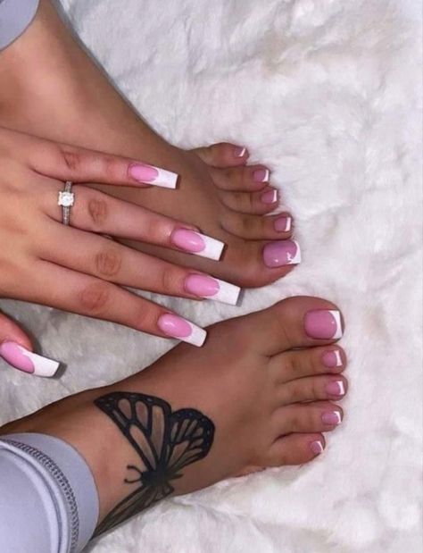 Pink And White French Tip Toes, Lime Nails, Gel Toe Nails, Acrylic Toes, Acrylic Toe Nails, Pretty Toe Nails, Cute Toe Nails, Glow Nails, Short Square Acrylic Nails