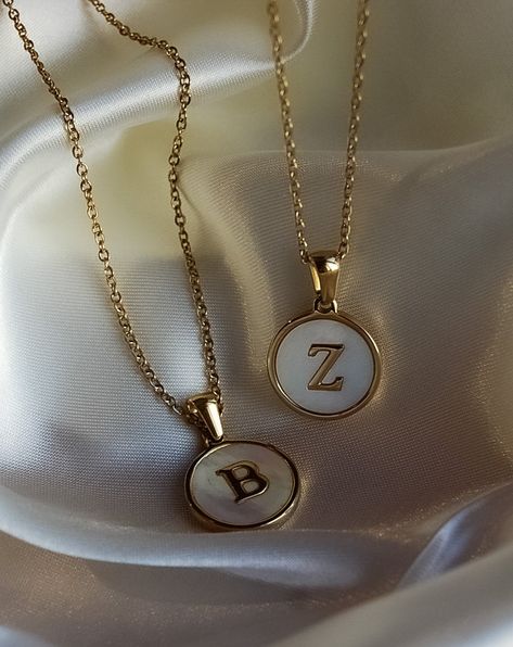 18k Gold Plated Initial Letter A-Z Necklace Pendant White - Etsy UK Z Necklace, Alphabet Jewelry, Initial Jewelry, Name Jewelry, Christmas Gift Jewelry, Initial Letter, Engraved Necklace, Personalized Initials, Initial Letters