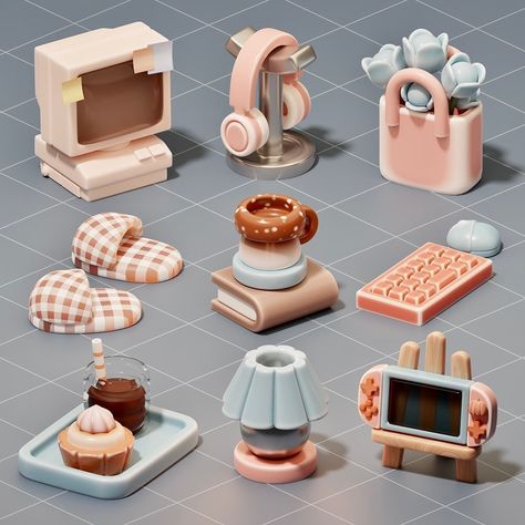 Nicole Morena (@nicky.blender) • Instagram photos and videos 3d Things, Cozy Desk, Blender Models, Tanah Liat, Blender Tutorial, Isometric Design, Low Poly Art, 3d Modelle, Bullet Journal Art